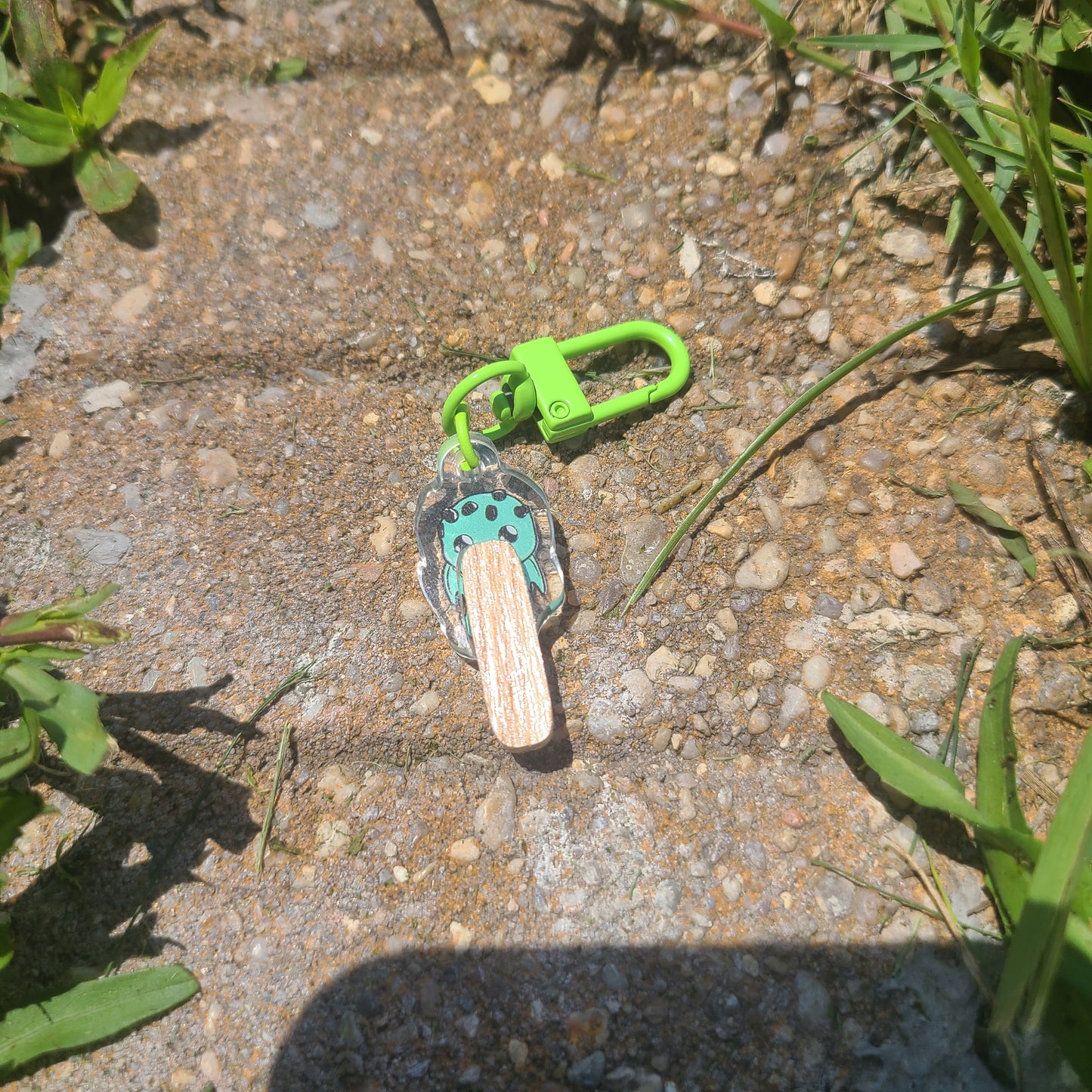 Small Mint baby Chutulu Popsicle Keychain